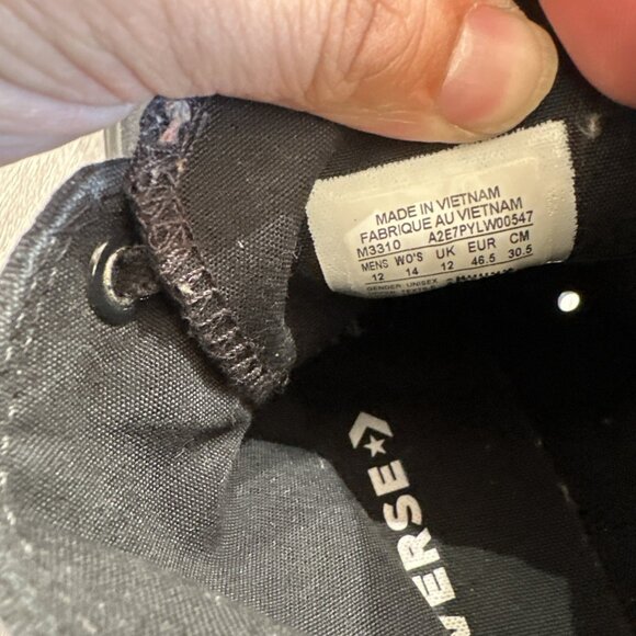 Converse All Star Chuck Taylor Triple Black High Top Men 12